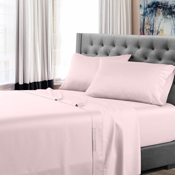 Full Size 800 Thread Count Luxury Extrasoft 100% Egyptian Cotton 4 Piece Sheets Set in Hotel Quality Pink Solid 21 Inch Deep Pocket
