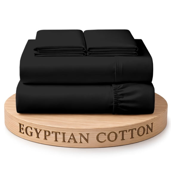 Dee's Collection 800 TC 4 Piece Sheet Set 15 Inch Deep pocket 100% Egyptian Cotton Twin-XL Size, Black Color