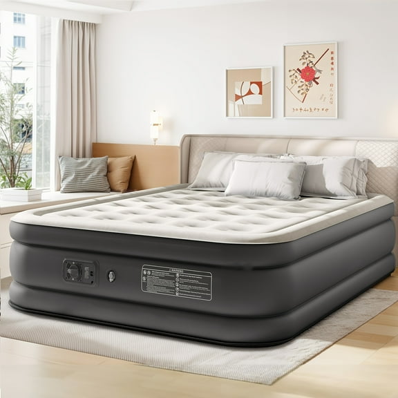 Full Size Air Mattress - 18 Inch Raised Blow-Up Bed with Built-In Pump and 550 lb Capacity