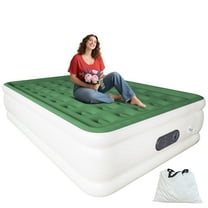 Full Size Air Mattress with Built in Pump,High Portable 18" Inflatable Mattress,Blow Up Mattress for Travel,Home and Guest(Parrot Green)