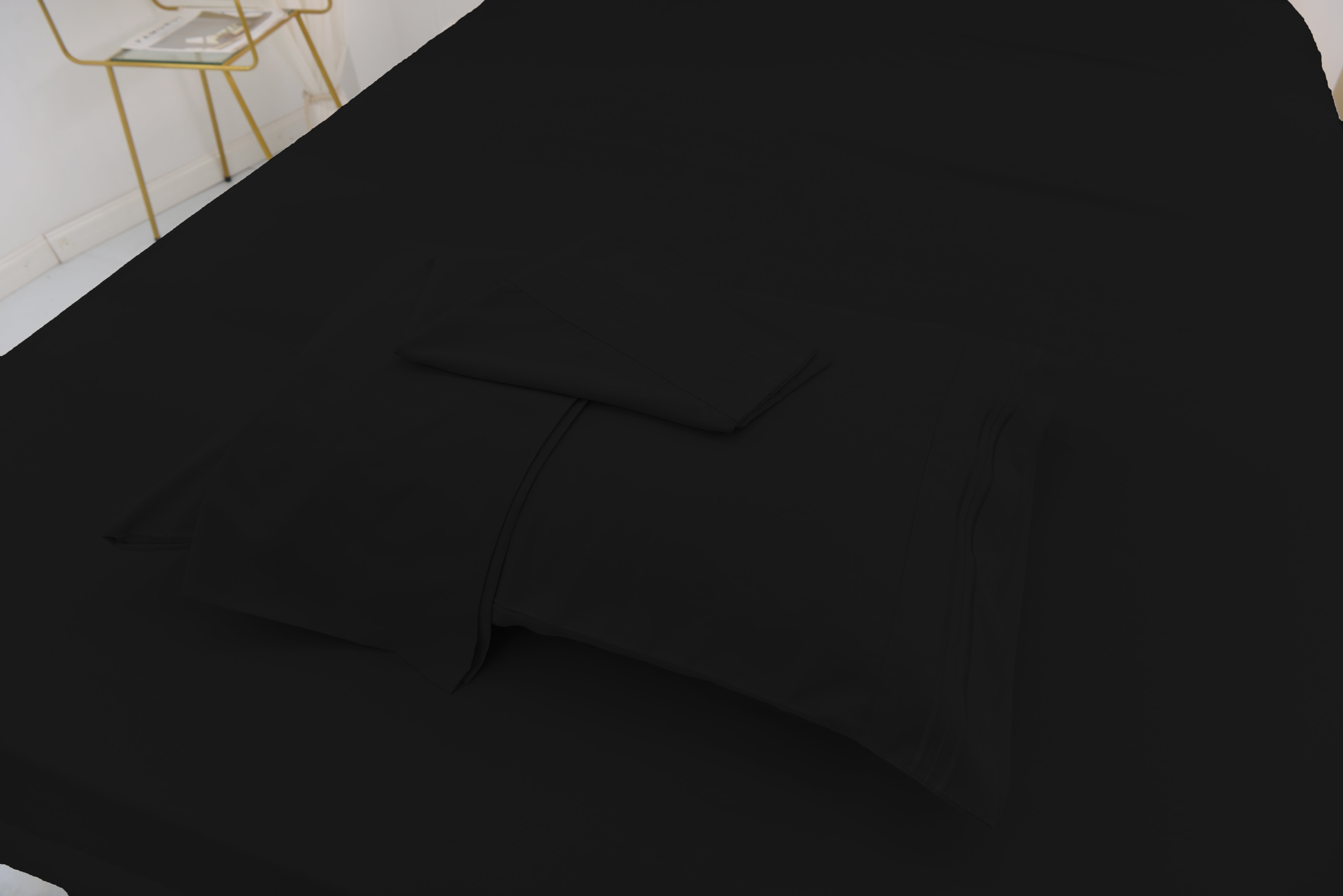 Full Size Bamboo Derived Rayon Bed Sheet Set - Softer than Cotton Sheets Full Size - Wrinkle Free - 16" Deep Pockets - 4 Piece - 1 Fitted Sheet, 1 Flat, 2 Pillowcases Full Black
