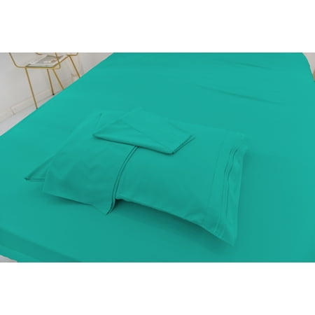 Full Size Bamboo Derived Rayon Bed Sheet Set - Softer than Cotton Sheets Full Size - Wrinkle Free - 16" Deep Pockets - 4 Piece - 1 Fitted Sheet, 1 Flat, 2 Pillowcases Full Teal