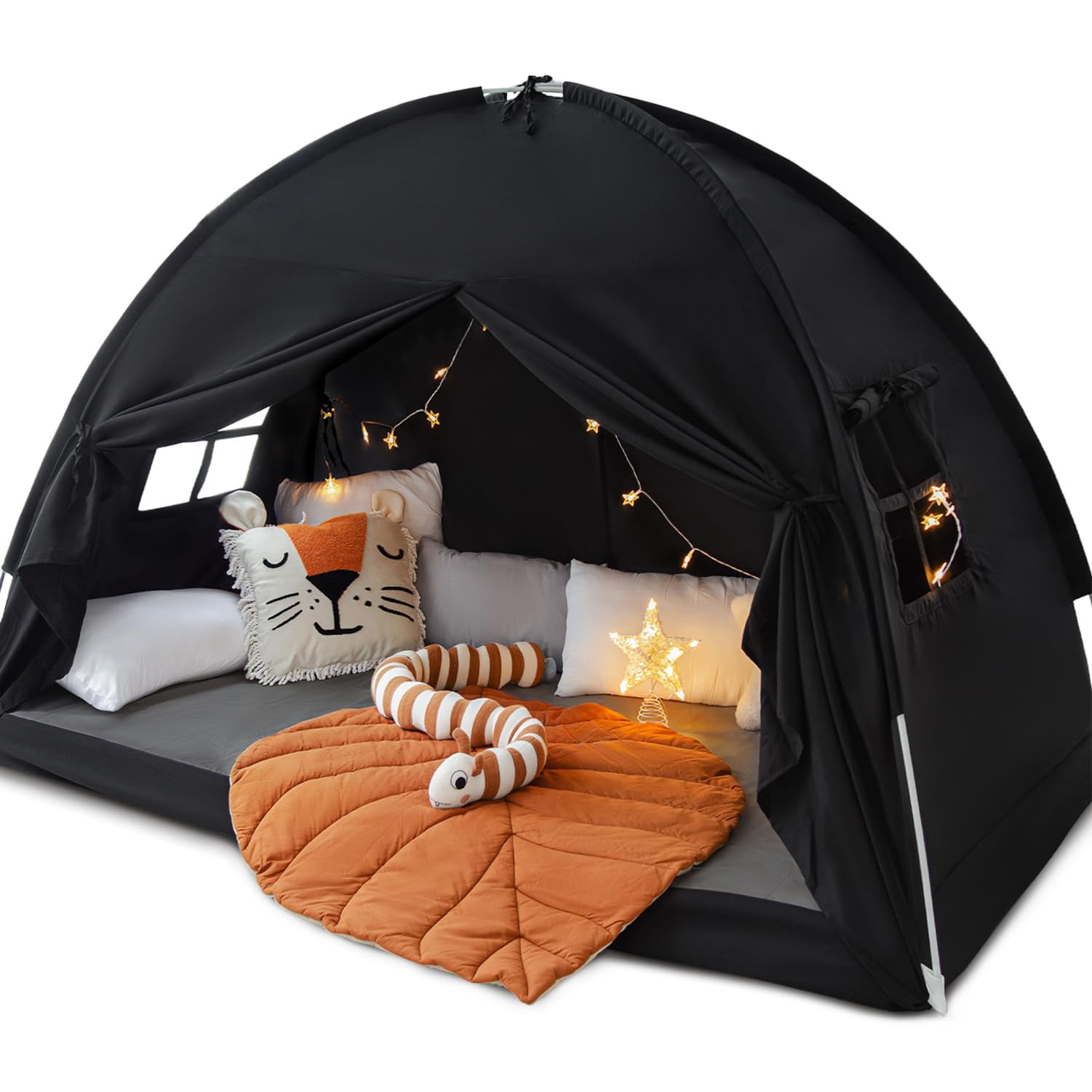Full Size Bed Bunk Tents Dream Tent On Space Blackout Sleeping Indoor Floor Portable Drafty Playhouse For Girl Birthday House Gift
