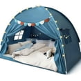 thumbnail image 1 of Full Size Bed Canopy, Toddler Bed Tent Dream Playhouse Privacy Floor Sleeping Tents Indoor Under Bunk Bed Tent with Pennant Banners,House Toys Birthday Gift, 1 of 6