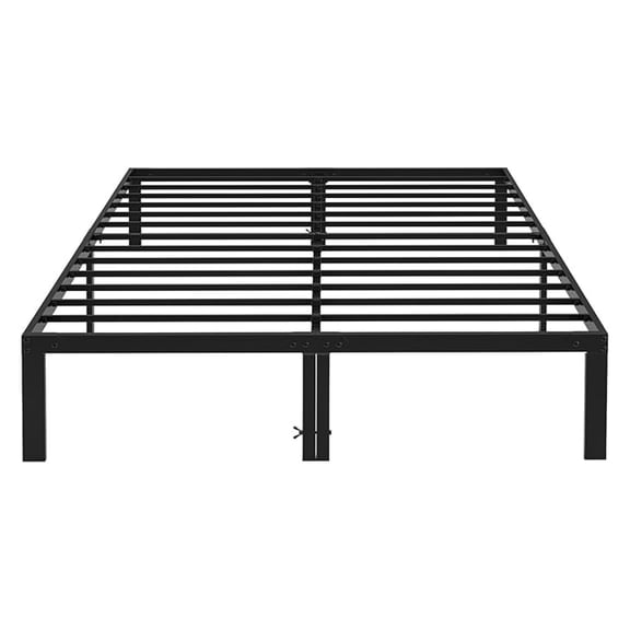 Full Size Bed Frame, 14 Inch Platform Bed No Box Spring Needed, Sturdy Metal Bed Frame Full Size, Storage Space Under The Bed Heavy Duty Frame Bed, Black