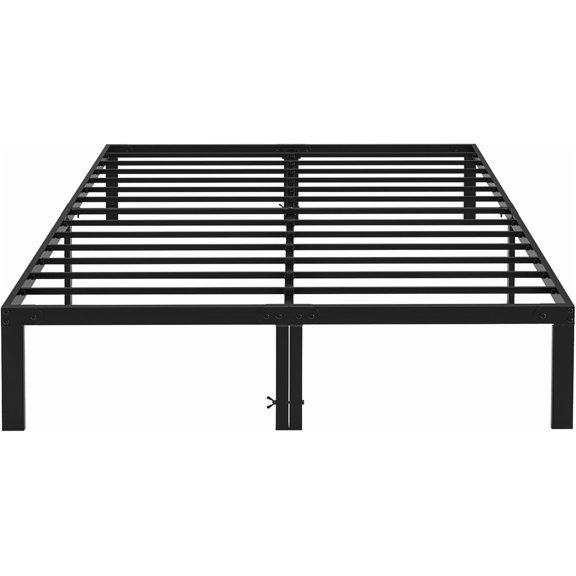Full Size Bed Frame, 14 Inch Platform Bed No Box Spring Needed, Sturdy Metal Bed Frame Full Size, Storage Space Under The Bed Heavy Duty Frame Bed, Black
