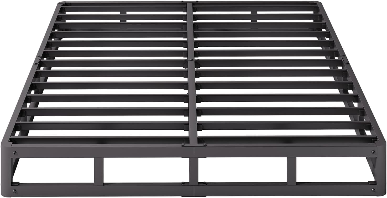 Full Size Bed Frame, 5 Inch Low Profile Metal Box Spring with Fabric
