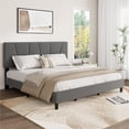 thumbnail image 1 of Full Size Bed Frame with Adjustable Headboard, Linen Upholstered Full Platform Bedframe with Strong Wooden Slats,Upholstered Mattress Foundation/No Box Spring Needed/Easy Assembly, 1 of 7