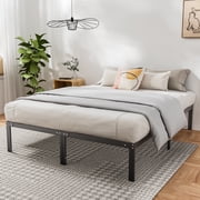 Full Size Bed Frame Classic Metal High Platform Bedframes with Under Bed Storage, 14 Inch High, Black