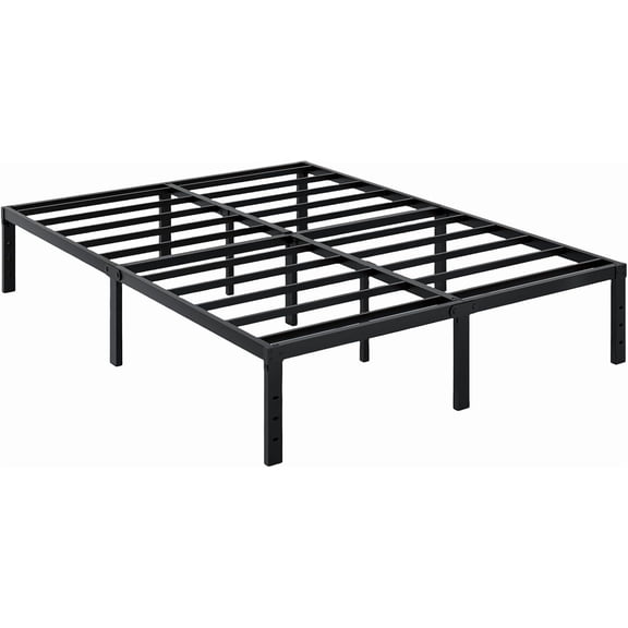 Full Size Bed Frame Heavy Duty - 14 Inch Sturdy Metal Platform Bed,Supports 3000lbs,Easy Assembly, Quiet Noise-Free Design, Mattress Foundation for Memory Foam/Hybrid Mattresses, Black