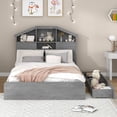 thumbnail image 1 of Full Size Bed Frame with House-Shaped Storage Headboard, Solid Wood Platform Bed Frame with 2 Storage Drawers, Modern Low Bed Frame for Girls Boys Adults Bedroom, No Box Spring Needed, Space Saving, 1 of 7