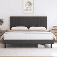 thumbnail image 1 of Full Size Bed Frame, Lecuneey Platform Bed Frame Full with Fabric Upholstered Headboard, No Box Spring Needed, Grey, 1 of 6