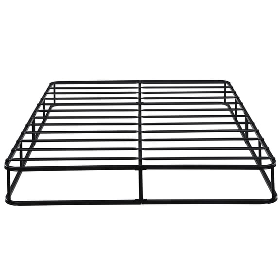 Full Size Bed Frame with 8.5 Inch High Profile, Heavy Duty 700lbs Support Metal Platform Base with Textured White Cover, Tool-Free Assembly