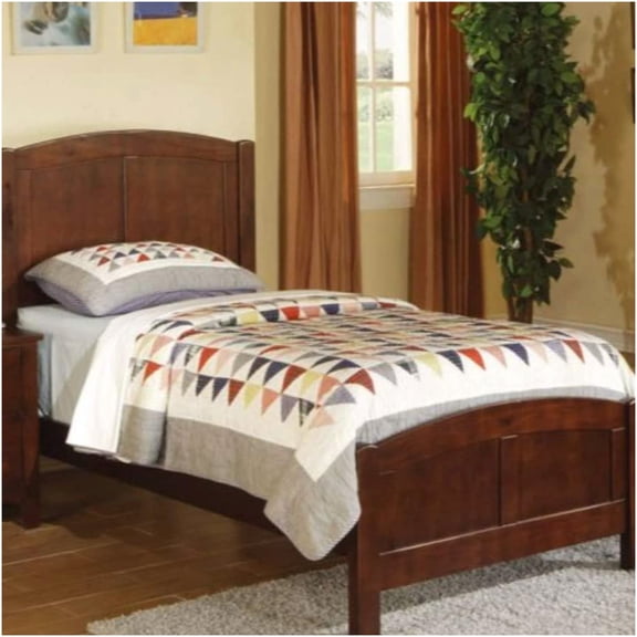 Full Size Bed Frame with Carched Headboard & Footboard, Solid Wood Platform Bed with Storage Space, No Box Spring Needed, Dark Oak or Cherry Finish