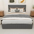 thumbnail image 1 of Full Size Bed Frame with Gas Lift Storage Bed with Modern Wingback Headboard, USB Ports, 1 of 13