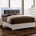 thumbnail image 1 of Full Size Bed Glossy white Lacquer Finish Chrome Legs 1pc Set Bedroom Furniture Solid wood Tufted HB, 1 of 5