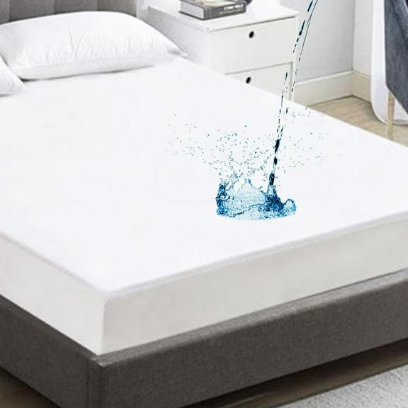 Full Size Bed Mattress Cover Plastic White Waterproof Bug Protector Mites Dust