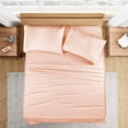 thumbnail image 1 of Full Size Bed Sheets Set - 400 Thread Count Sheets, 100% Egyptian Cotton Hotel Luxury Bedding, Extra Soft for Kids, Dorm Rooms & Adults Fits Mattress Upto 24" Deep Peach Solid Sheet Set, 1 of 5