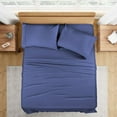 thumbnail image 1 of Full Size Bed Sheets Set - 600 Thread Count Sheets, 100% Egyptian Cotton Hotel Luxury Bedding, Extra Soft for Kids, Dorm Rooms & Adults Fits Mattress Upto 15" Deep Mediterran-Blue Solid Sheet Set, 1 of 5