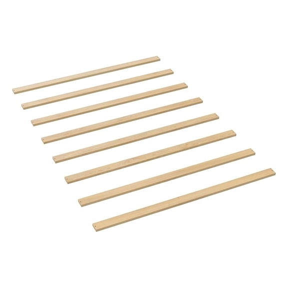 Full Size Bed Slats - 8pc 53.75" Solid Wood Under Mattress Support - Bunkie Board, Box Spring & Mattress Foundation Replacement - Platform Bed Frame - Set of 8 Slats (Full - 53.75")