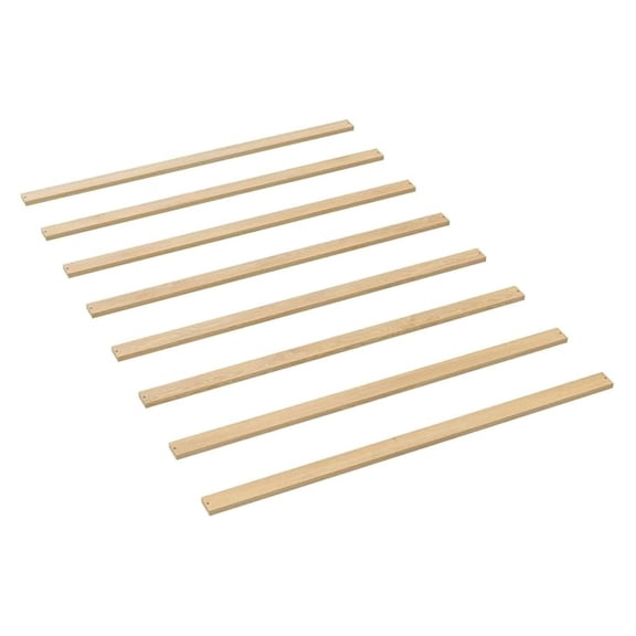 Full Size Bed Slats - 8pc Solid Wood Under Mattress Support - Bunkie Board, Box Spring & Mattress Foundation Replacement - Platform Bed Frame - Set of 8 Slats (Full - 53.75")