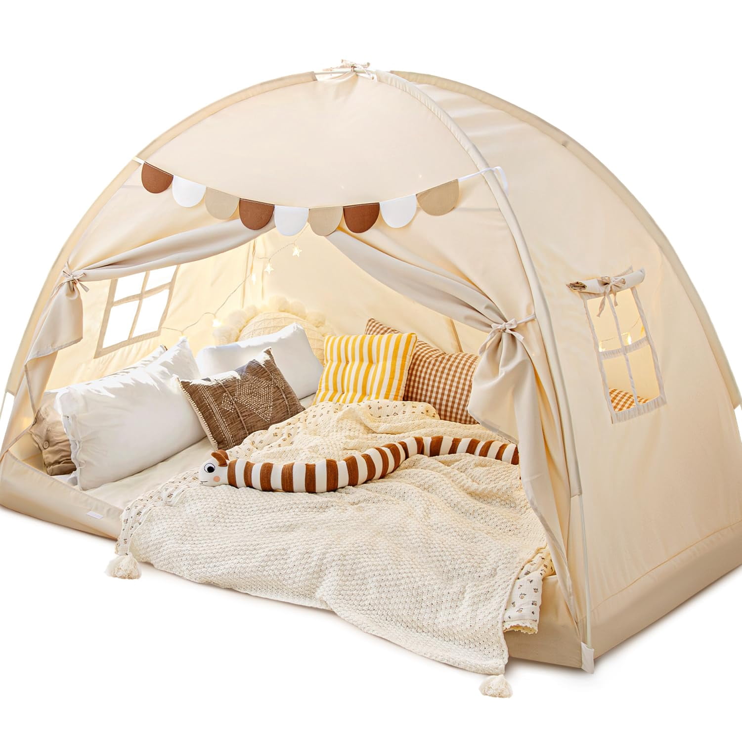 Full Size Bed Tents For Dream Tent On Bunk Space Blackout Sleeping Playhouse Indoor Portable Drafty House Girl Birthday Gift