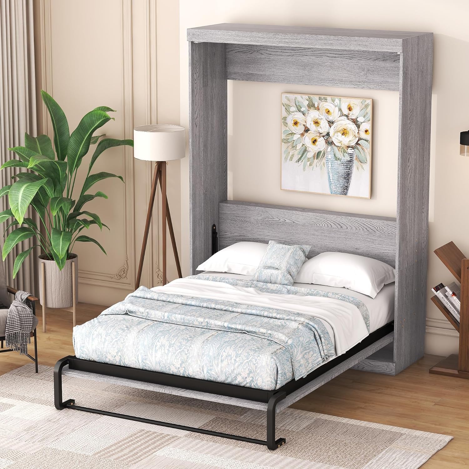 Full Size Bed Wardrobe Solid Wood Wall Bed Can Be Folded Into A