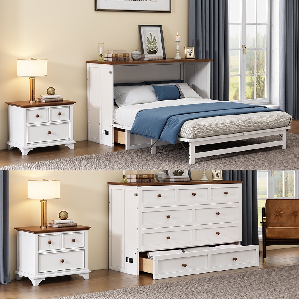 Full Size Bedroom Set, Murphy Bed Full & Night Stand, Full Size Bed