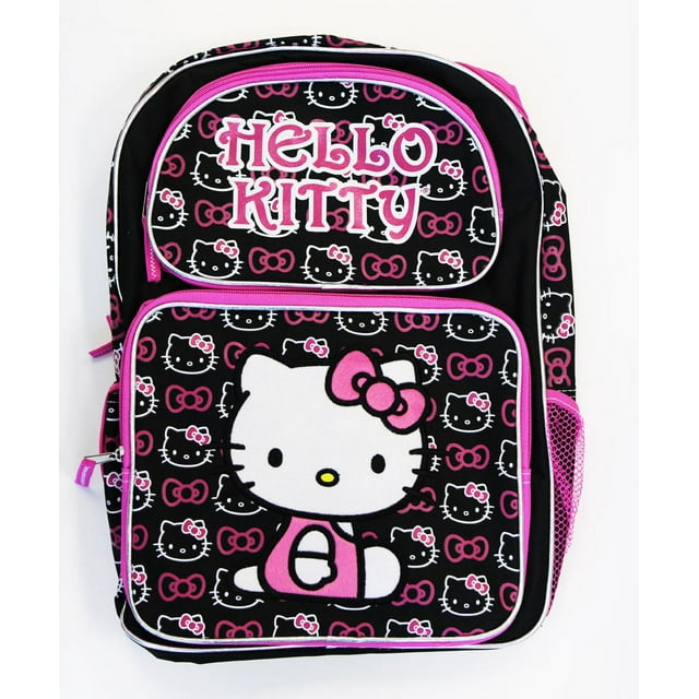 Full Size Black and Pink Hello Kitty Backpack - Hello Kitty Bookbag