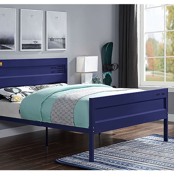 Full Size Blue Metal Bed With A Classic Industrial Appearance Bedroom Aesthetic