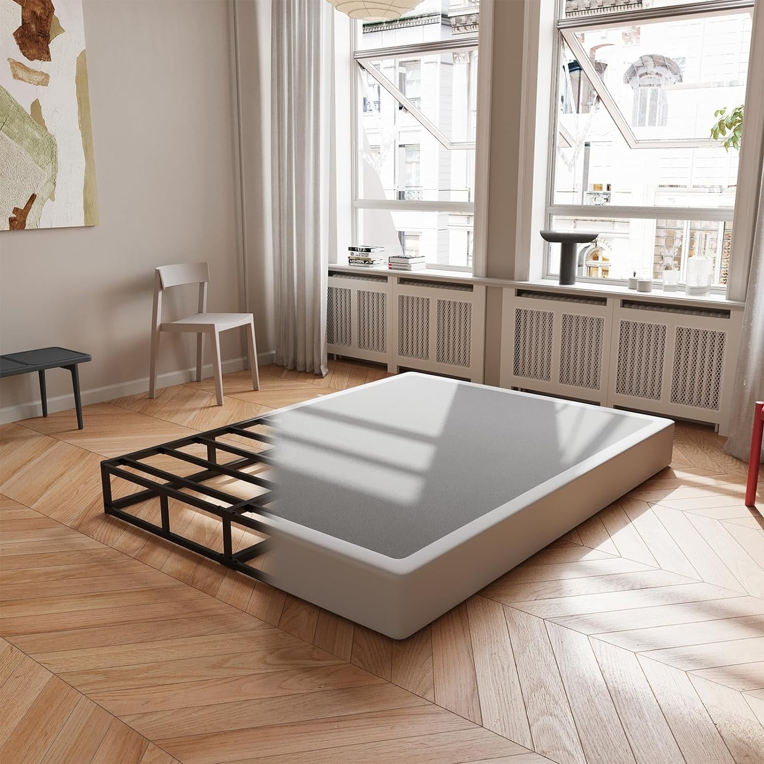 Full Size Box Spring，5 Inch Low Profile Metal Boxspring with NonSlip