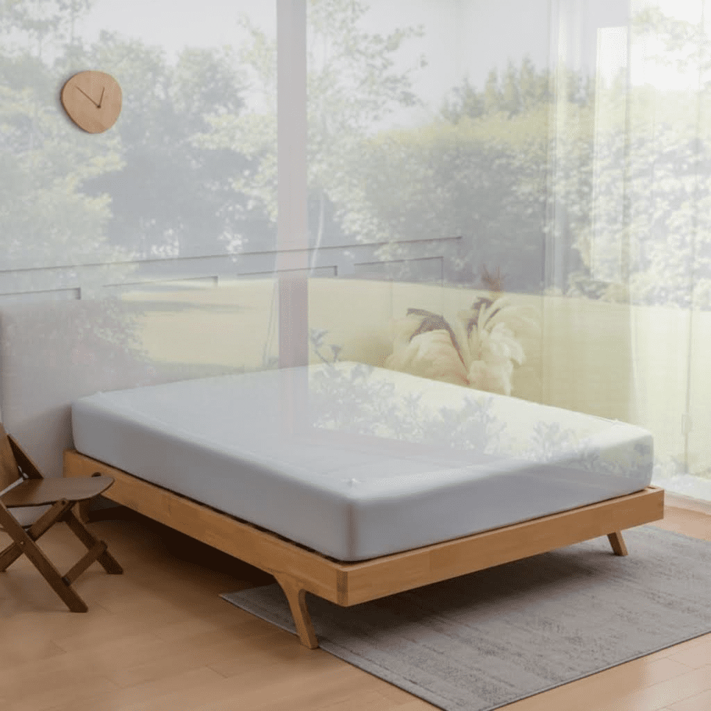 Full Size Box Spring Cover with 4-Way Stretch Elastic Band, Smooth Wrap-Around Bed Skirt for Hotel and Home Use in White