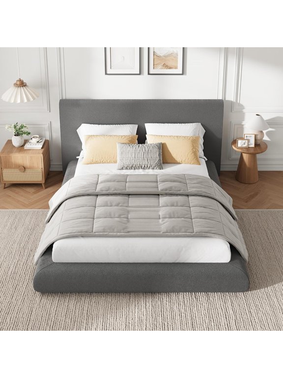 Full Size Cloud Platform Bed Frame No Box Spring Needed Noise-Free Easy Setup Dark Gray