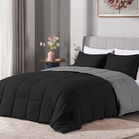 Full Size Comforter Set, Luxury-Soft & Breathable 3 Pieces Comforter Set, Allergy-Friendly Down Alternative for All-Season Bedroom Comforters, Reversible & Lightweight Comforter and Pillowcases