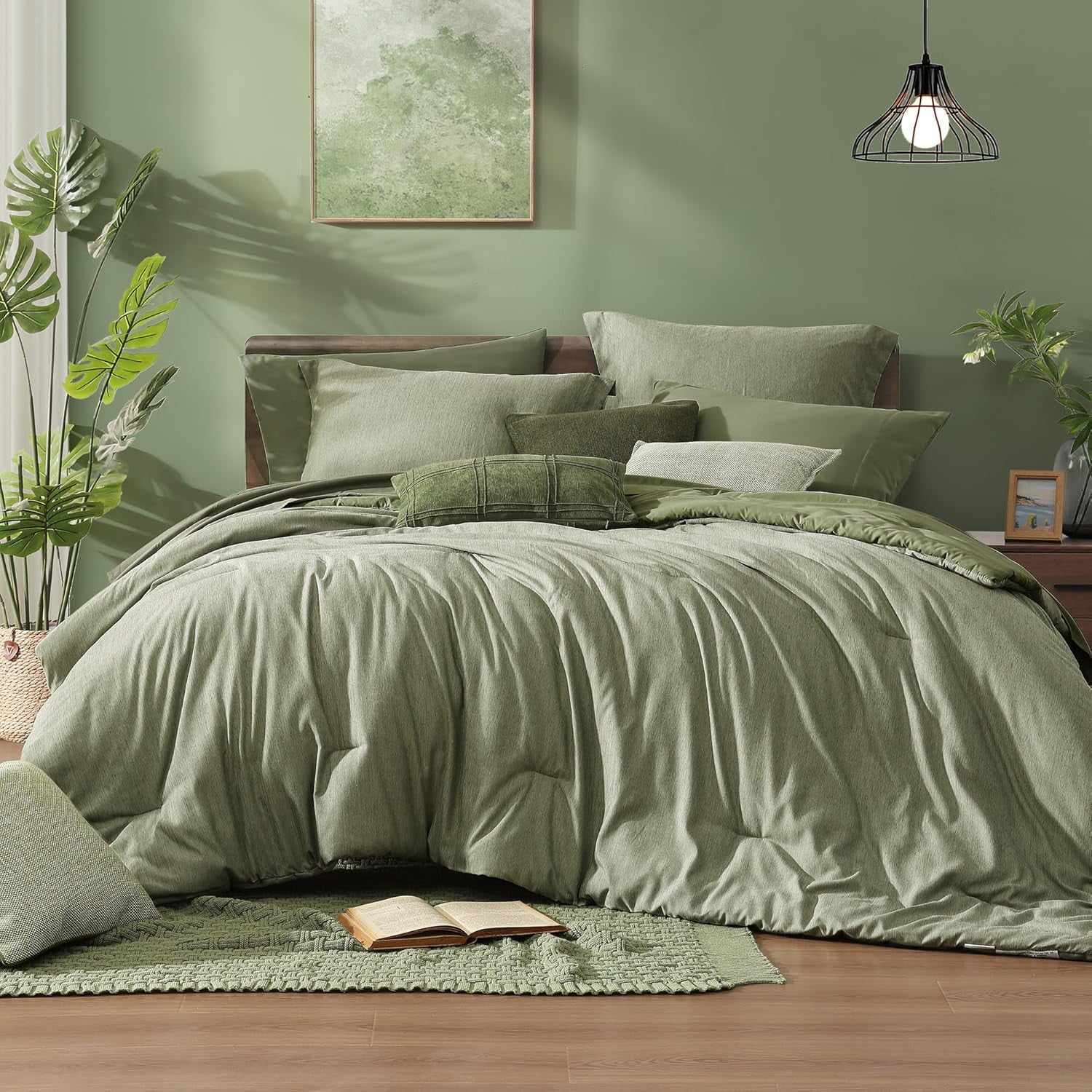 Full Size Comforter Set, Sage Green Bedding Comforter for Full Size Bed ...