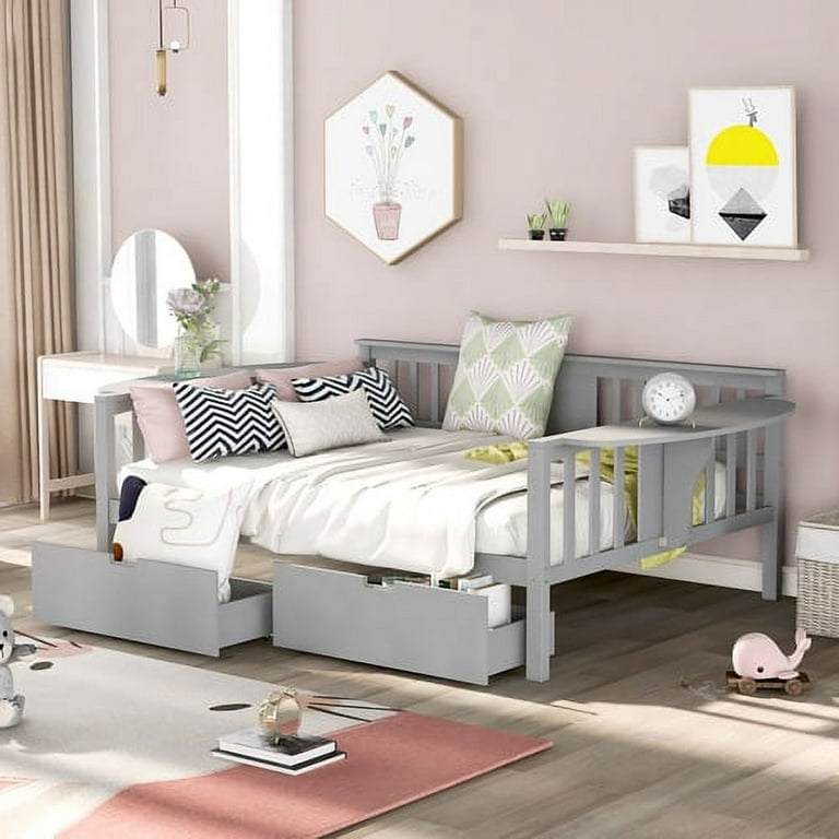 Full Size Daybed with Two Drawers Full Size Wood Sofa Bed Frame