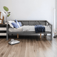 thumbnail image 1 of Full Size Daybed Wooden Day Bed Frame with Wood Slat Support Dual-use Sturdy Sofa Bed for Bedroom Living Room, 1 of 8