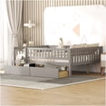 thumbnail image 1 of Full Size Daybed with 2 Drawers, Multifunctional Wood Sofa Bed Frame for Living Room and Bedroom, Gray, 1 of 10