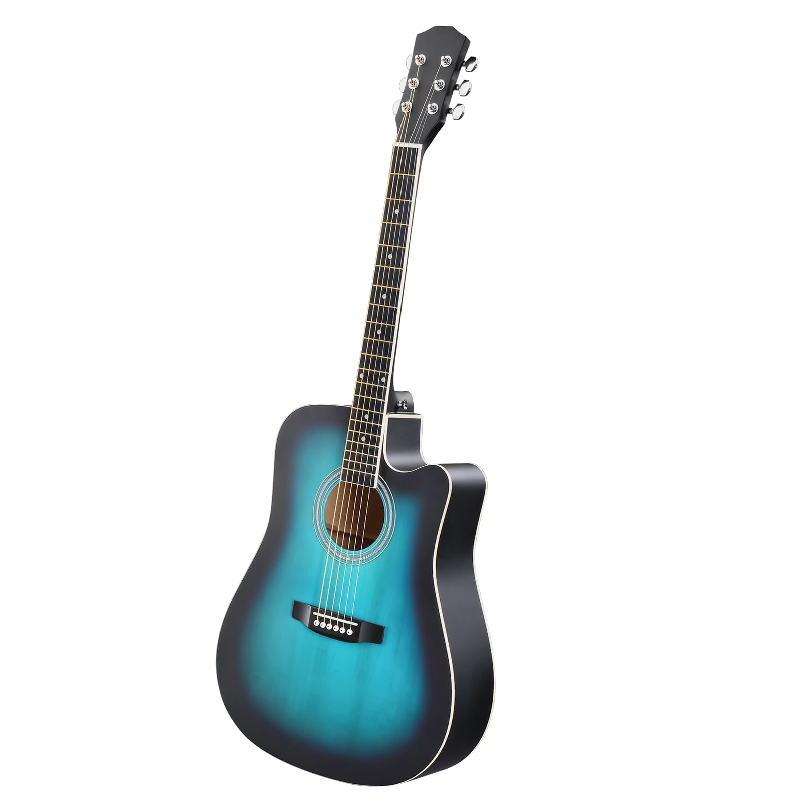 Full-Size Dreadnought Cutaway Acoustic Guitar, Basswood Body, Steel Strings, Beginner-Friendly Setup, Includes Gig Bag, Strap, Picks, and Spare Strings