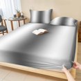thumbnail image 1 of Full Size Fitted Sheet Set - Gray White Ombre 3 Piece Bedding Sets 16" Deep Pocket Fitted Sheet with 2 Pillowcases Abstract Art Modern Grey Gradient Brushed Microfiber Hotel Luxury Bed Sheets, 1 of 9