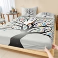 thumbnail image 1 of Full Size Fitted Sheet Set - Music Tree 3 Piece Bedding Sets 16" Deep Pocket Fitted Sheet with 2 Pillowcases Modern Abstract Art Note Branches Brushed Microfiber Hotel Luxury Bed Sheets, 1 of 9