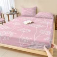 thumbnail image 1 of Full Size Fitted Sheet Set - Pink Wildflowers 3 Piece Bedding Sets 16" Deep Pocket Fitted Sheet with 2 Pillowcases, White Dandelion Flowers Rustic Spring Brushed Microfiber Hotel Luxury Bed Sheets, 1 of 9