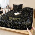 thumbnail image 1 of Full Size Fitted Sheet Set - Rustic Flowers Leaves 3 Piece Bedding Sets 16" Deep Pocket Fitted Sheet with 2 Pillowcases, Farmhouse Moon Star Botanical Butterfly Brushed Microfiber Hotel Bed Sheets, 1 of 9