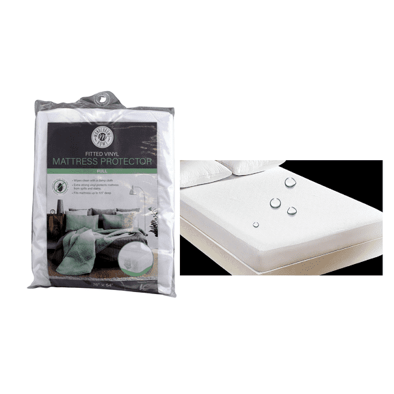 Full Size Fitted Vinyl Plastic Mattress Protector Waterproof Cover 76" x 54" x 11.5" Deep