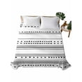 thumbnail image 1 of Twin XL Size Flat Sheet Only, Boho Black White Modern Stripes Soft Brushed Microfiber Bed Sheets, Farmhouse Abstract Art Hotel Quality Breathable Bedding Top Sheet, Easy Care, 66"x102", 1 of 9