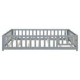 thumbnail image 1 of Full Size Floor Bed, Platform Bed With Fence Guardrails And Door Plywood Floor Bed Frame Easy-Assembly for Girls and Boys, 1 of 7