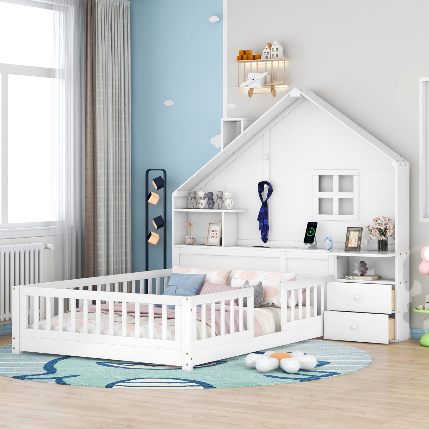 Full size bed rails and slats deals