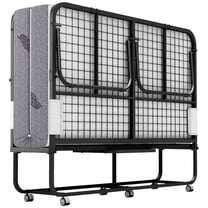 75" X 54"  Folding Bed with Mattress Full Size for Adults 5 Inch Memory Foam Mattress Foldable Rollaway Bed with Wheels for Bedroom Guest  Room Student Dorm Hotel Hospital