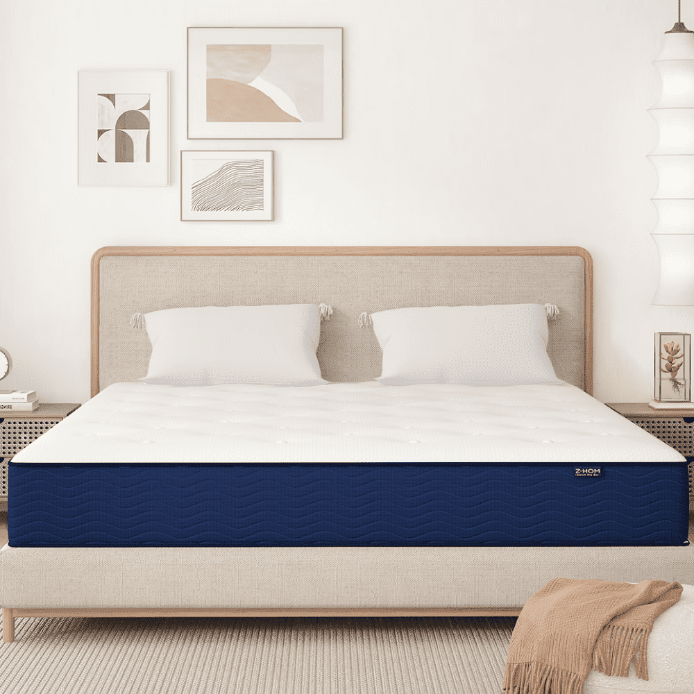 Full Size Foam Mattress in a Box,10" Hybrid Mattresses Medium Firm Bed with Individually Pocket Coils Innerspring,Z-HOM