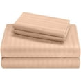 thumbnail image 1 of Full Size Giza Striped Pattern Sheets - Premium 400-Thread-Count Soft 100% Pure Giza Egyptian Cotton 4PC, 24" Inches Deep Pockets - Peach Stripe, 1 of 7